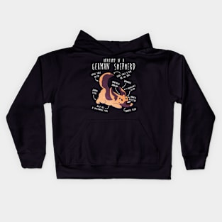 German Shepherd Dog Anatomy Kids Hoodie